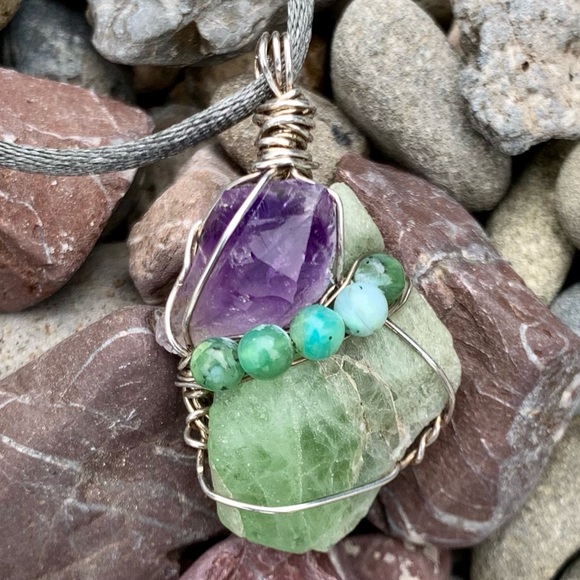 Amethyst, Peridot & Opal Bead Necklace - Picture 4 of 13
